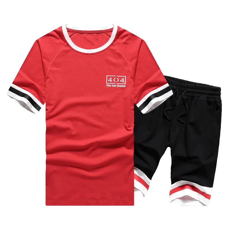 

2020 Men Summer Two Piece Clothing Short Tracksuit Sets Breathable Homme Print Sweat Suits Jogger Shorts Casual Fashion Sports