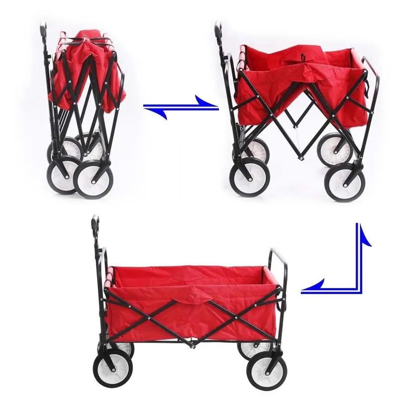 Складная садовая тележка Techtongda многофункциональная Полезная уличная красная