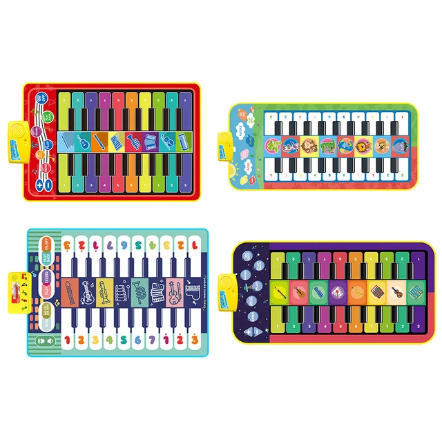 Double Row Key Piano Music Mat for children 8 Instrument Kid Play Carpet Rug Parent-child Interaction Educational Toys 3