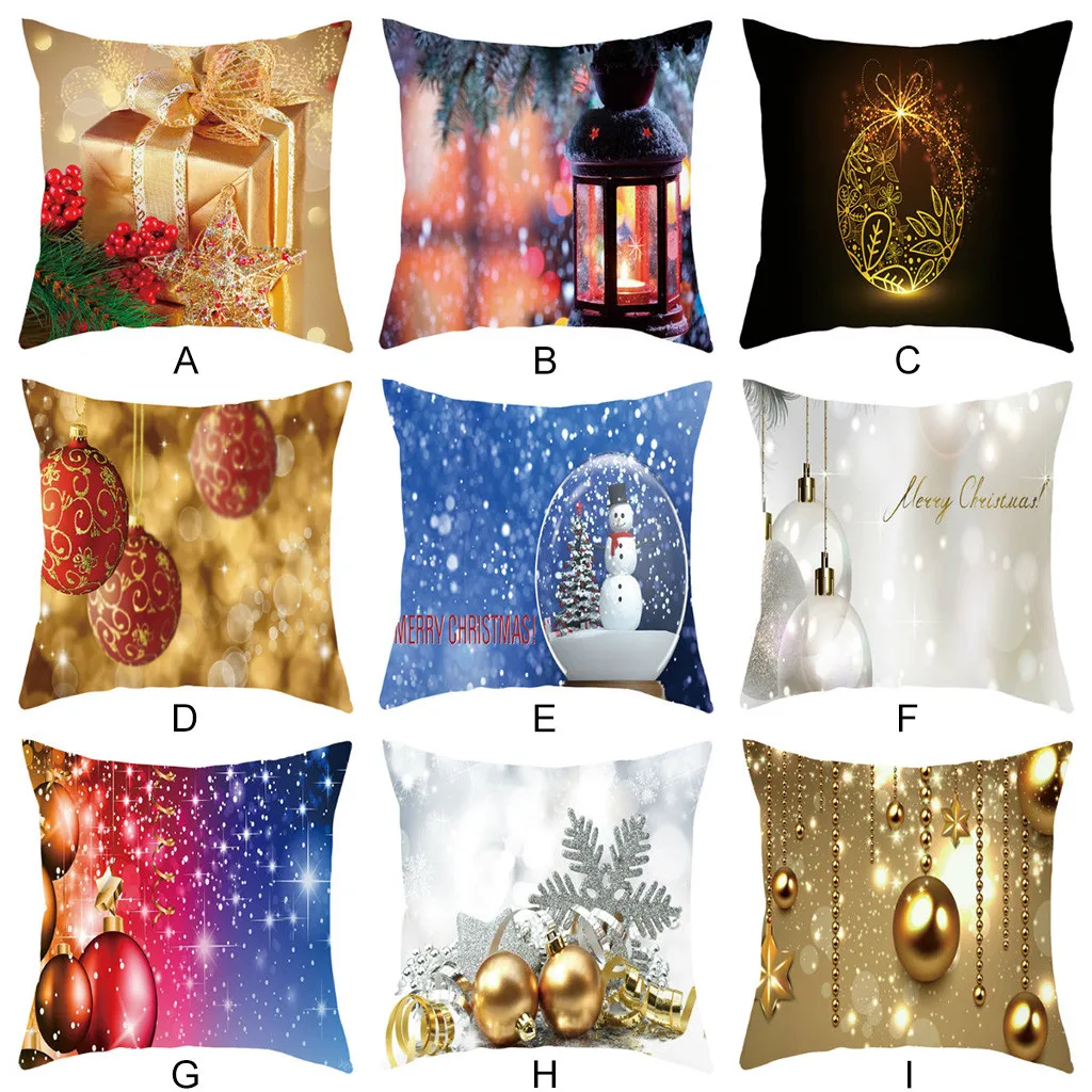 Рождественская короткая плюшевая наволочка набор диванов украшение для дома 18x18