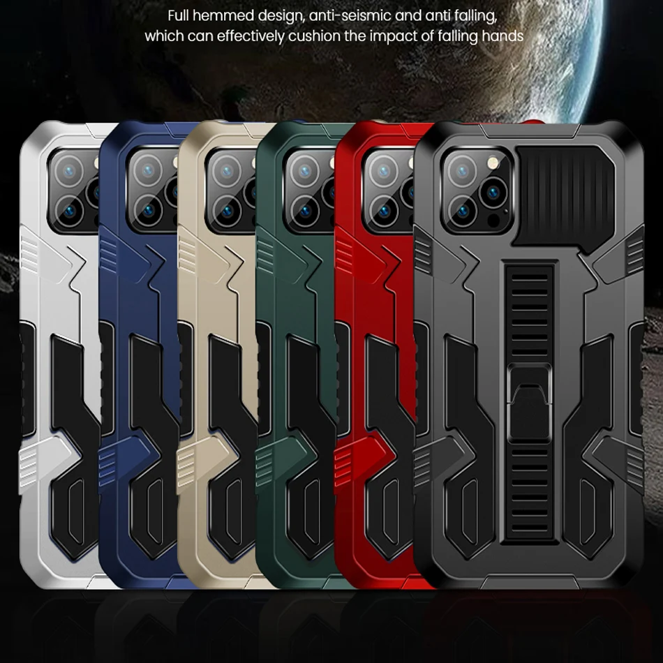 Shockproof Phone Case For iPhone 6 7 8 Plus X XR XS MAX SE 2020 Anti-Fall Kickstand Protective Cover For iPhone 11 12 Pro Max Shockproof Phone Case For iPhone 6 7 8 Plus X XR XS MAX SE 2020 Anti-Fall Kickstand Protective Cover For iPhone 11 12 Pro Max