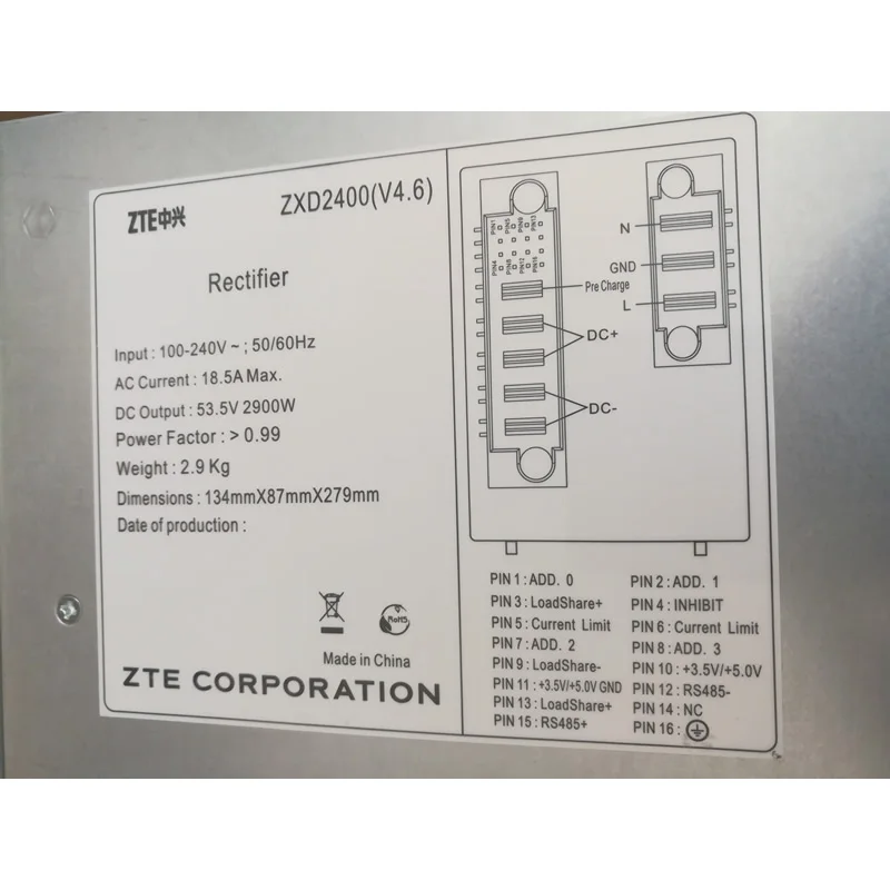 ZXD2400 V4.6/V4.3 версия коммуникационного блока выпрямителя питания