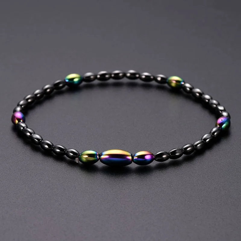 Hematite Stone Weight Loss Anklet Slimming Magnetic Beads Bracelet Health Care Women Fashion Jewelry