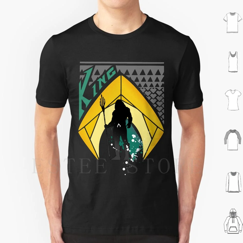 King Of The Seas T Shirt Cotton Men Stampa Fai Da Te King Seas Ocean Man Black Aqua Super Bat Nerd Supereroi Comics Queen Sharks