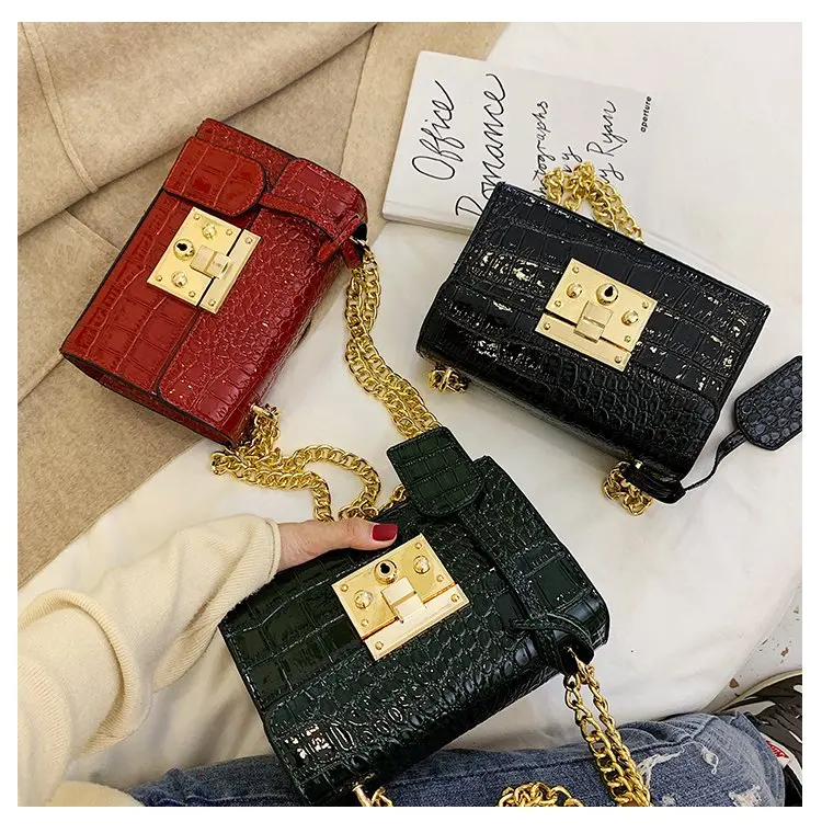 Роскошные подарочные сумки для девочек модная женска сумка женская дизайнерская крокодиловая кожа Наплечная Сумка Кошелек