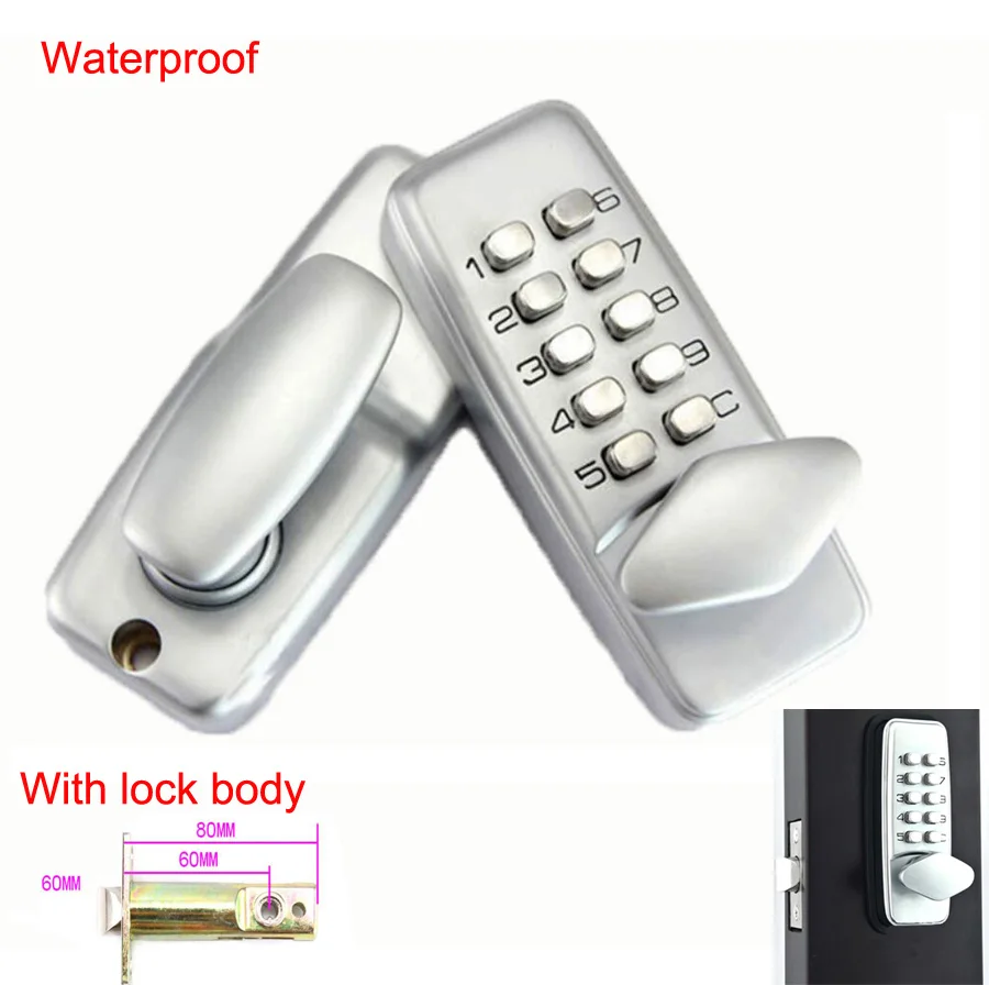 Waterproof Mechanical Digital Coded Door Lock Keyless Push Button