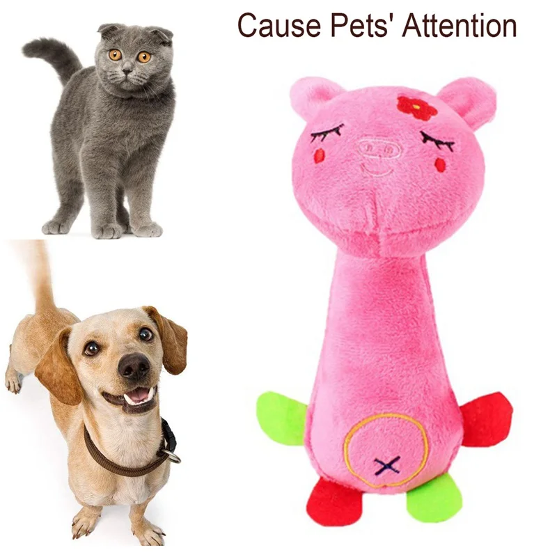Top Funny Animal Shape Cute Pet Puppy Dog Toys Soft Plush Sound Squeaky