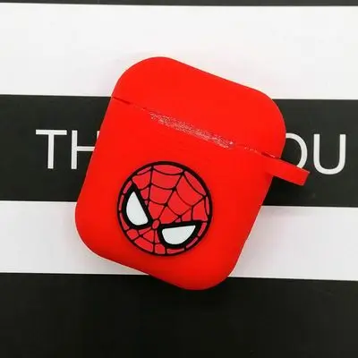 Marvel, Человек-паук, Супермен, беспроводные наушники, Airpods, чехол, сумка для Apple AirPods1/2, черный, красный, Бэтмен, bluetooth-гарнитура, коробка - Цвет: Spiderman