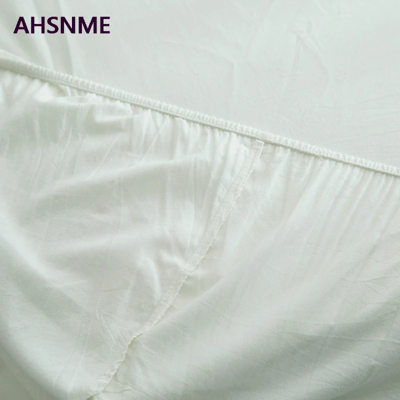 AHSNME белый хлопковое постельное белье супер мягкие parure де горит Открытая Летняя обувь простой водой натяжная простыня 100/120/135/150/200/180/200 см