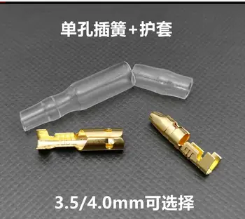 

200sets Bullet terminal Male and female 4mm/3.5mm single hole plug spring Round plug spring Cold crimp terminal