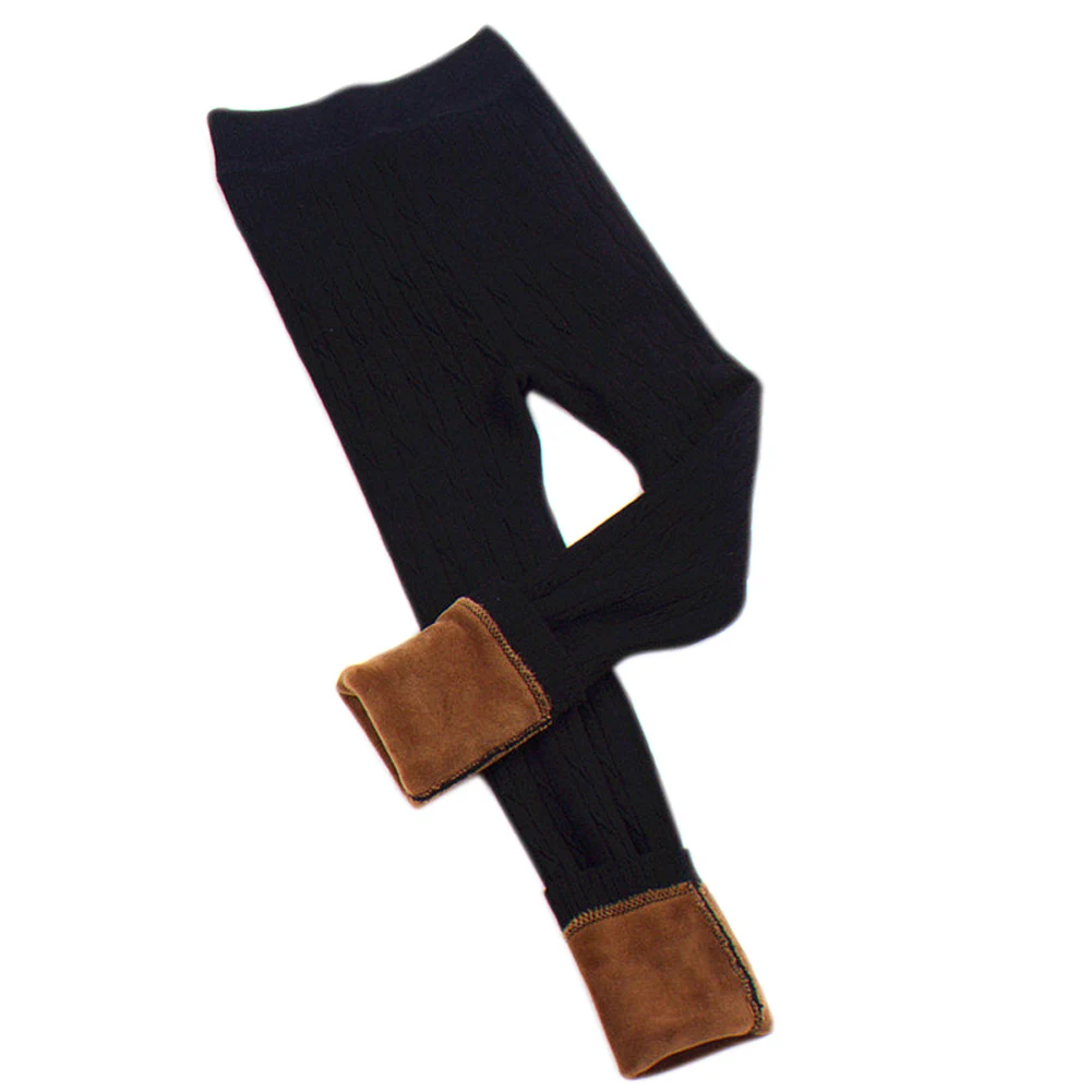 black size 2-4 Г. Новые детские леггинсы для девочек обтягивающие теплые плотные флисовые эластичные вязаные штаны осень-зима, одежда для девочек - Цвет: black size 2-4