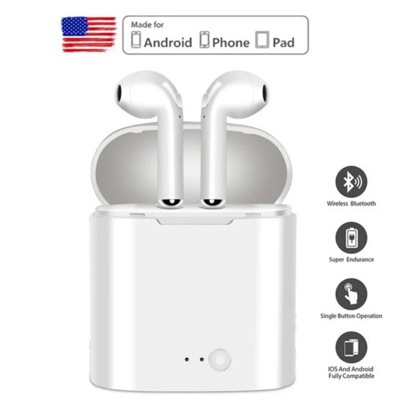 I7s мини беспроводные Bluetooth наушники стерео вкладыши гарнитура микрофон для Iphone