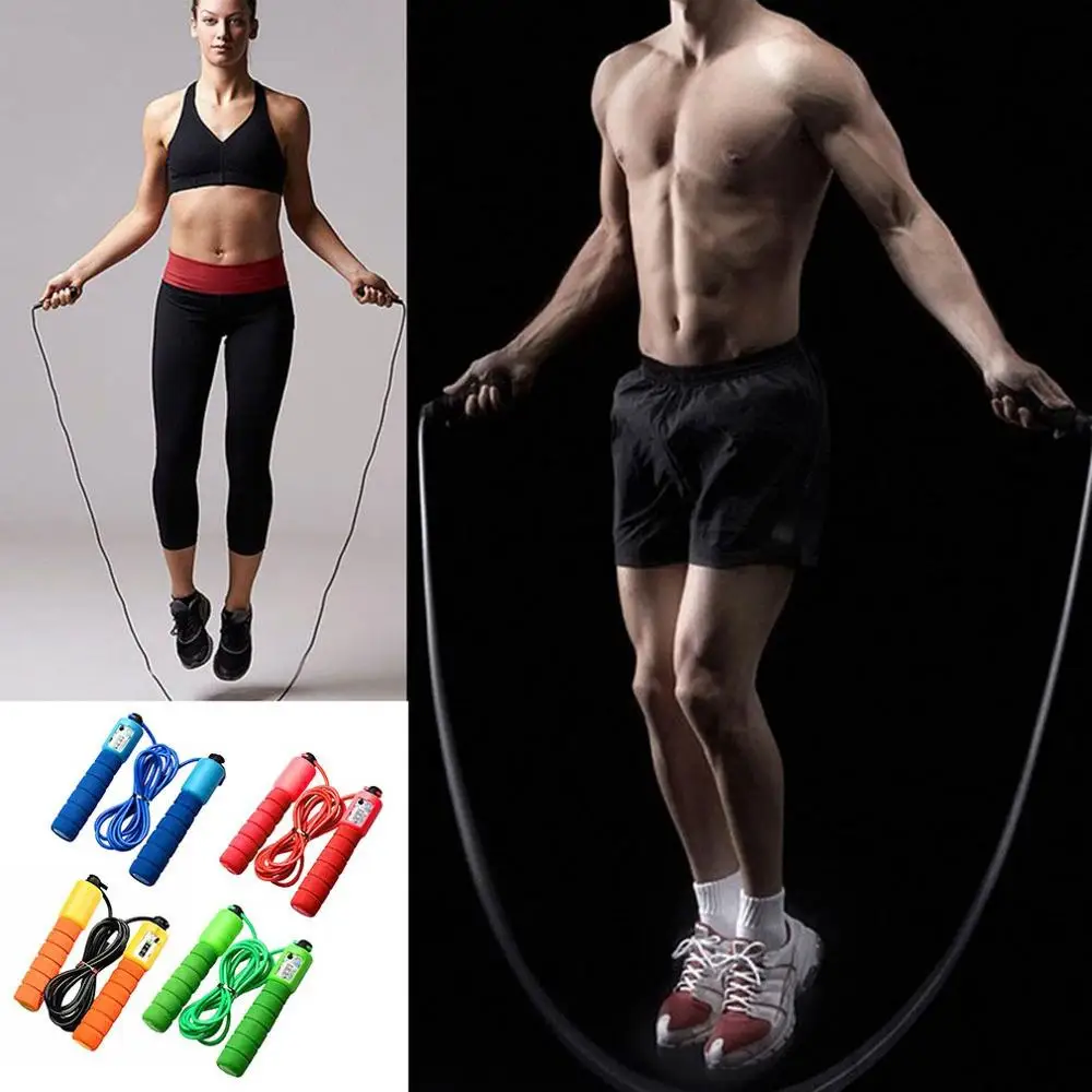 

Counting Skipping Adult Figure Skipping Length Can Be Adjusted Automatic Counting Meter Flexible Soft Plastic Rope 1 Pcs