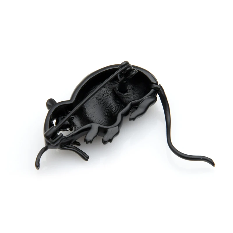 Черные золотые броши с изображением мыши Wuli& baby, эмалированная брошь в виде крыс для женщин и мужчин, подарки