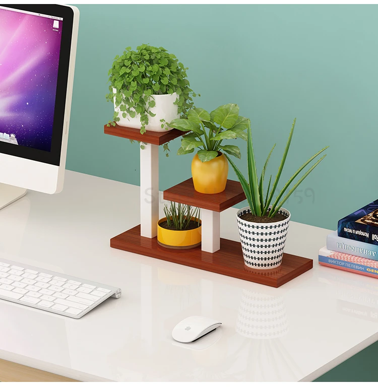 Iron Meat Flower Airs Balcony Shelf Indoor Office Desktop Mini Multi-storey Botany Small Flower Rack