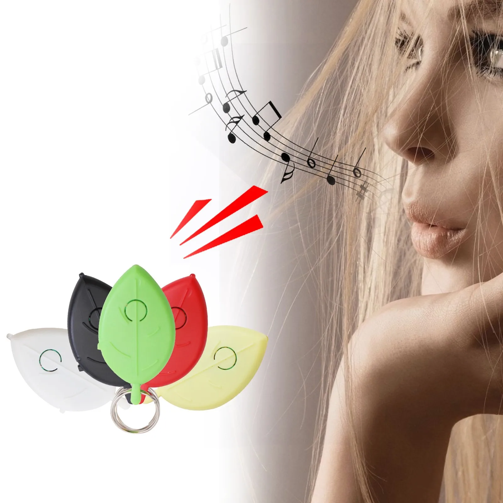 Whistle Key Finder Mini Flashing Hiss Sound Control Alarm Anti-Lost Key Locator Remote Beep Kids Bag Tracker With Ring