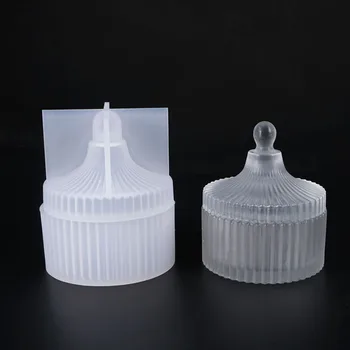 

Personality Round Stripe Storage Jewelry Box DIY Crystal Epoxy Resin Mold Silicone Storage Box Mold Jewelry Making Tools