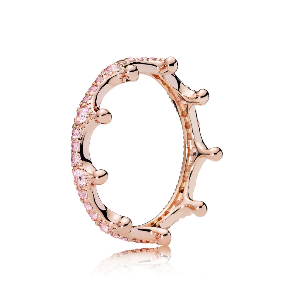 Goede KAKANY 925 Sterling Zilver Rose Goud Ronde Crown Hart Vormige Clover Ring Originele Hoge Kwaliteit 11 Mode sieraden DIY