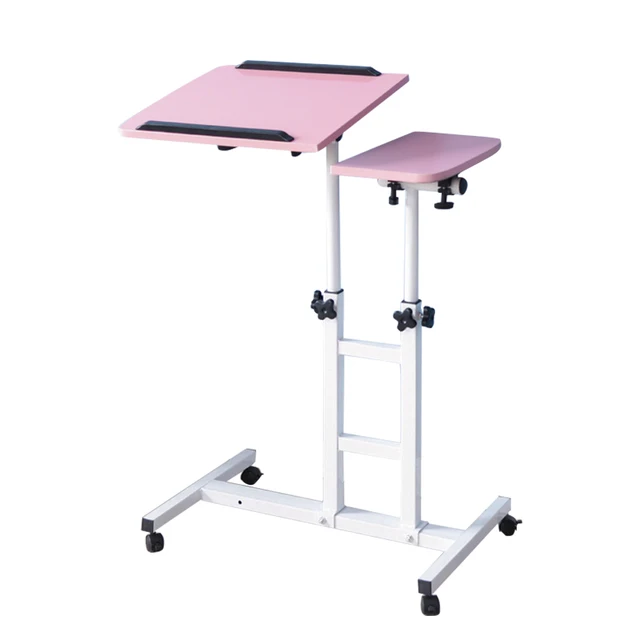 Portable Bed Table Adjustable Standing Laptop Desk Foldable Laptop Computer Table Pink