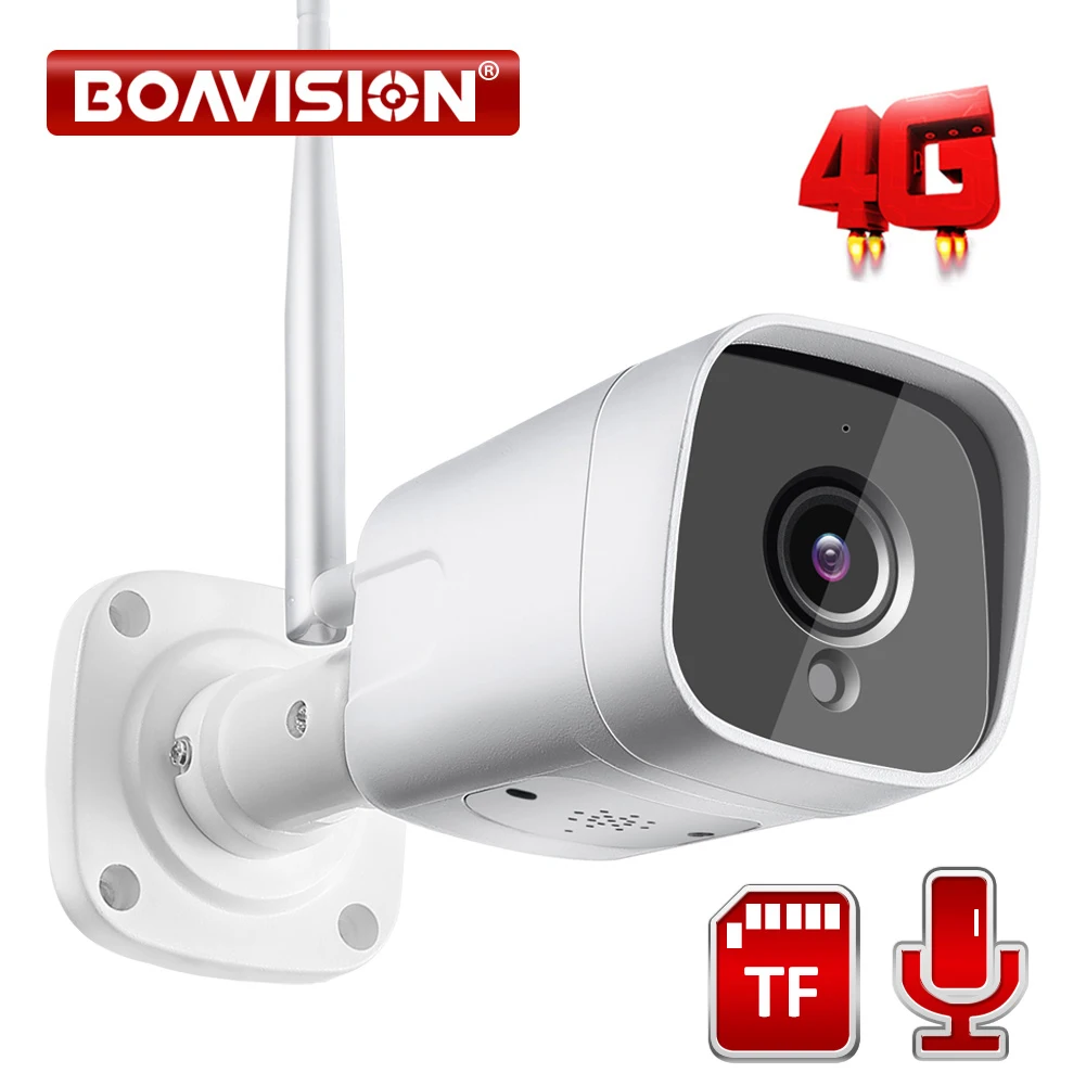 HD 1080P 5MP 8MP WIFI Bullet 3G 4G камера беспроводная GSM SIM карта наружная двухсторонняя аудио