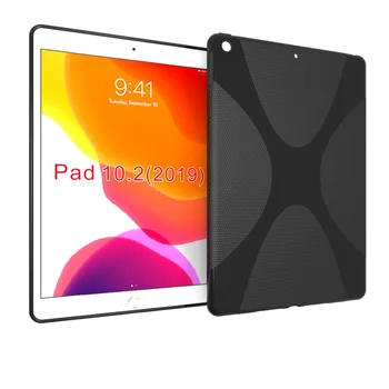 

Anti-skid Matte X Line Soft Silicon Rubber TPU Cover Funda Capa Case For Apple iPad 10.2 2019 A2200 A2198 A2232 Coque +Film +Pen