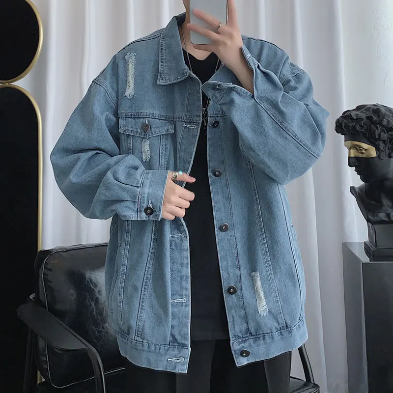 Модная мужская куртка в Корейском стиле Трендовая весенне-осенняя гонконгском