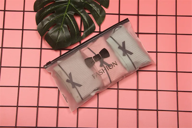 100pcs High quality EVA underwear packaging bags sock towel zip lock plastic bags shirt swimsuit transparent travel storage bags