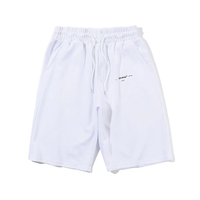 OFF-WHITE напечатаны стрелы хлопок Лето Пять мужские повседневные шорты - Цвет: Белый