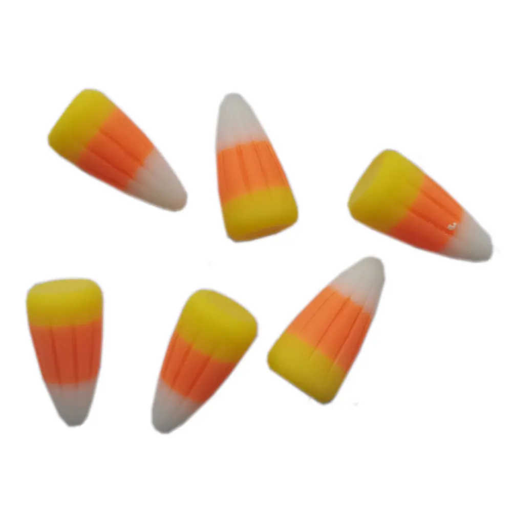 Resin Cabochons Crafts 100/50pcs Resin Cute 3D Candy Corn Cabochon Miniature Art Supply Decoration Charm Craft DIY