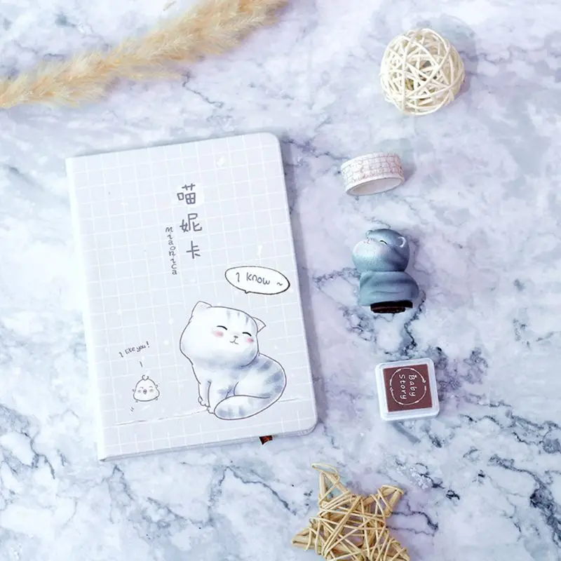 

Cute Cat Notebook Journal Daily Planner Notepad Memo Pad Kit Set Stationery School Supplies Travel