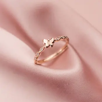 

Butterfly Ring 925 Sterling Silver Zircon Finger Rings for Women Luxury Jewelry Girl Ladies Female Party Birthday Gift Wholesale