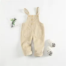 Вельветовые штаны на подтяжках для малышей, штаны для маленьких мальчиков и девочек 1, 2, 3 лет, одежда на весну, осень и зиму