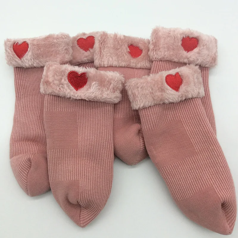 50 г/пара, теплые зимние носки для детей однотонные хлопковые детские утепленные мягкие носки с вышитыми сердечками для девочек, От 1 до 6 лет для малышей
