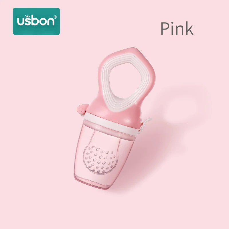 Розовый Usbon, Детская соска, свежая еда, соска для кормления, пустышка для малышей, детей, фрукты, соска, бутылочки, безопасное кормление, соска для взрослых - Цвет: Розовый