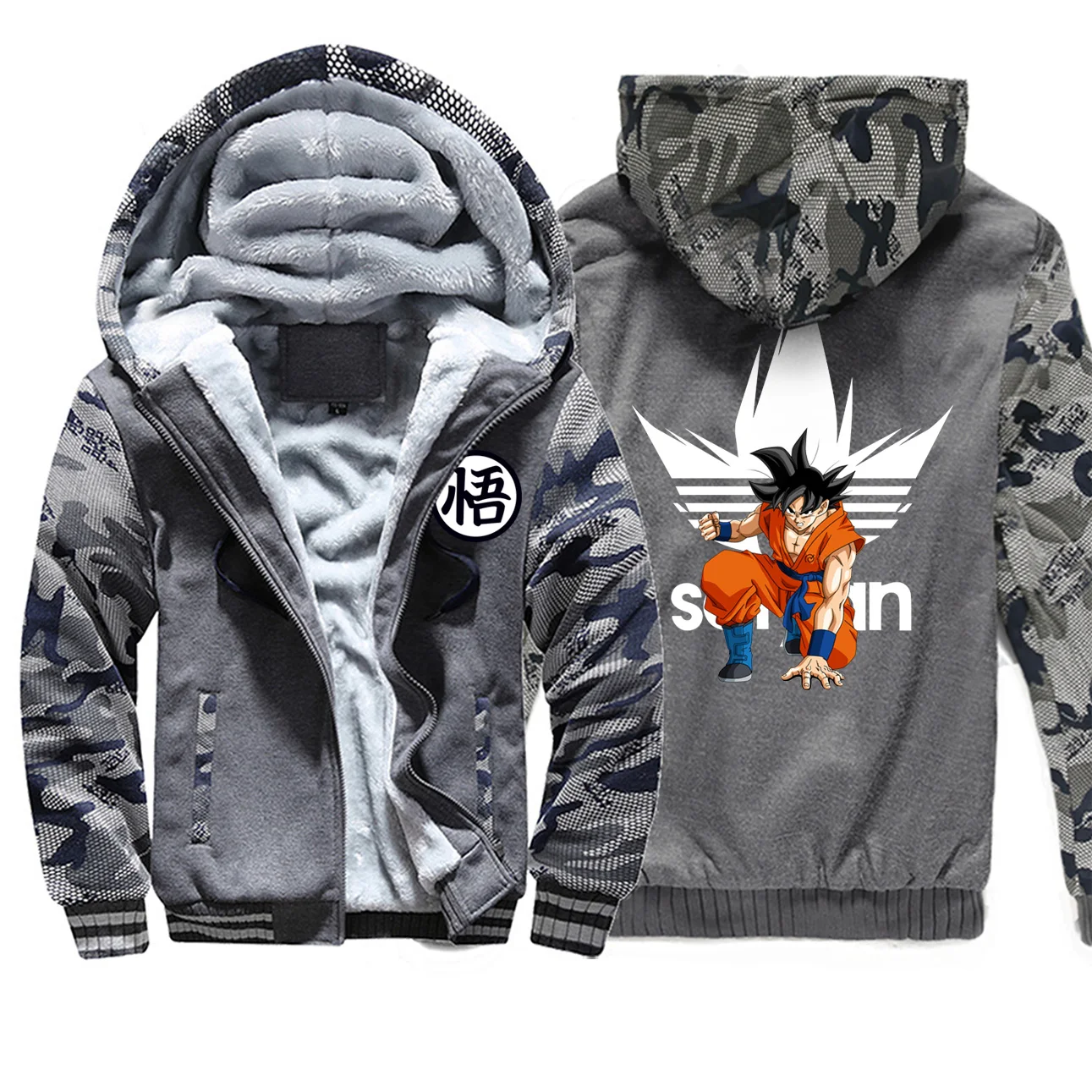 Dragon Ball Z Супер Saiyan японское аниме толстовки осень зима Harajuku камуфляжные мужские толстовки Мужская куртка