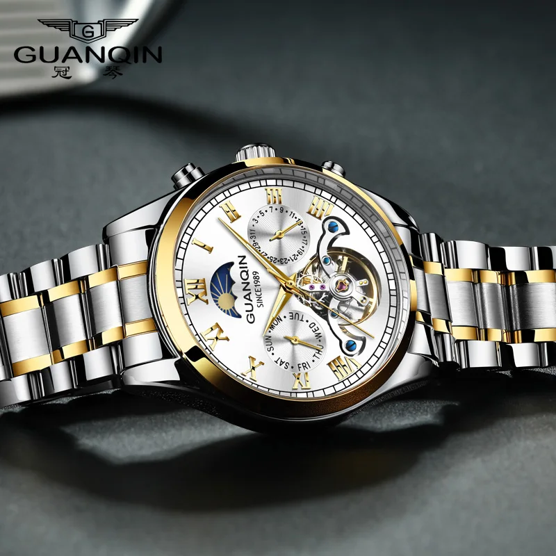 Relogio Masculino 2020 GUANQIN мужские деловые автоматические часы роскошные брендовые