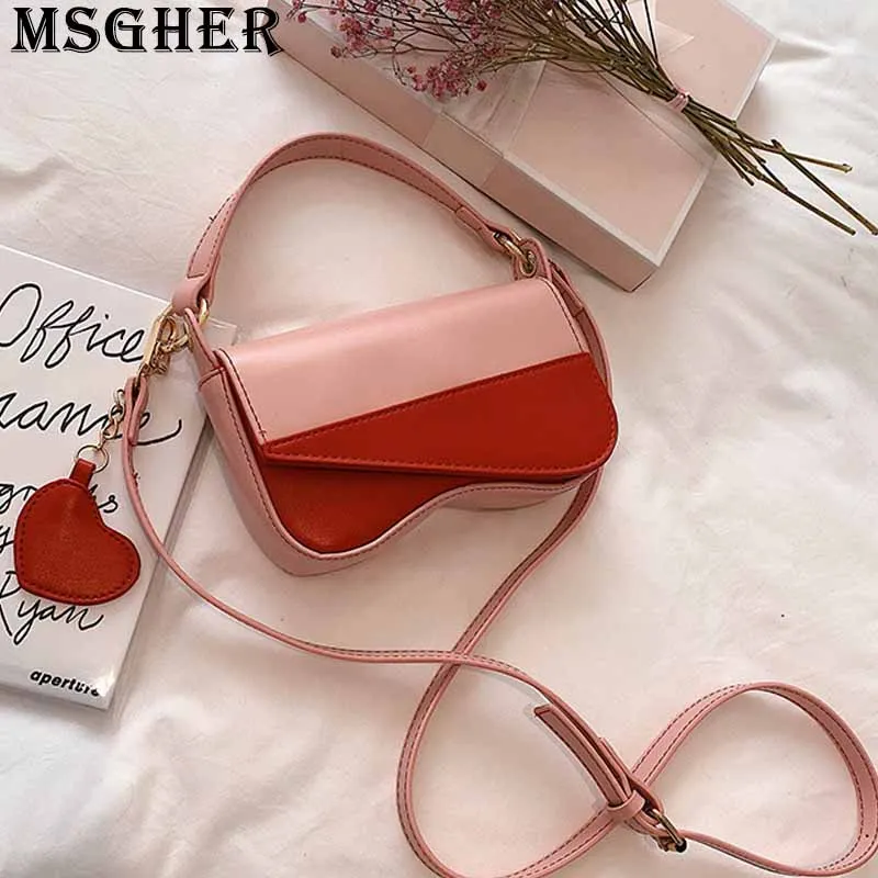 

MSGHER Panelled B-shaped Small Flap Women Bag Summer Fresh Soft Wristband Lady Shoulder Crossbody Personality Lady Bag WB2765