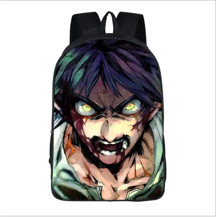 Нападающий На титанов Shingeki no Kyojin цельный Наруто рюкзак большая школьная сумка рюкзак нейлоновые рюкзаки Mochilas Daypacks - Цвет: as pictures