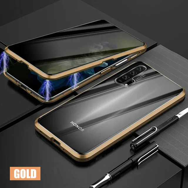 Gold Защитный Магнитный чехол для samsung Galaxy S10 S9 S8 Plus Note 10 9 8 для huawei P20 P30 Pro Honor 9X20 Pro mate 20 Nova 5 5i Pro - Цвет: Gold