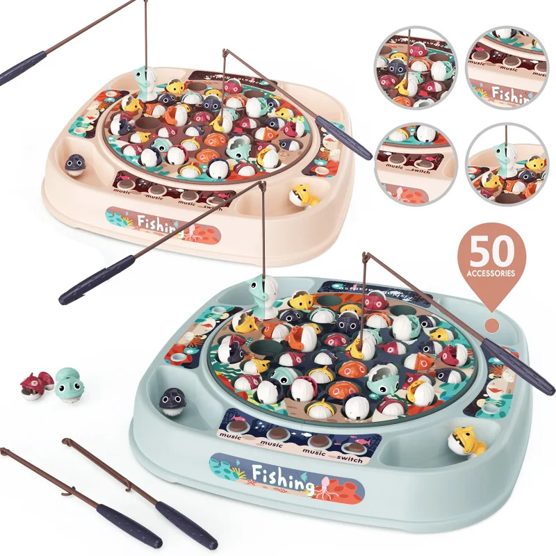 Fishing Games For Kids 3-5 Toy Fishing Pole Musical Fish Toys For Kids  Musical Board Game Includes 24 Fish And 4 Fishing Poles - AliExpress