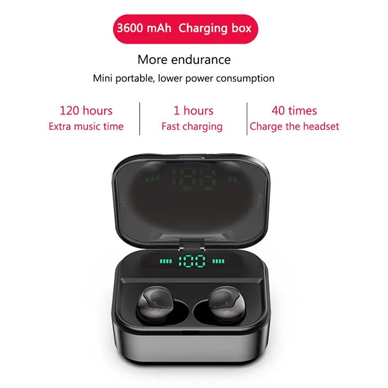 X7 TWS Bluetooth 5,0 светодиодный наушники IPX7 водонепроницаемые мини беспроводные стерео наушники D29