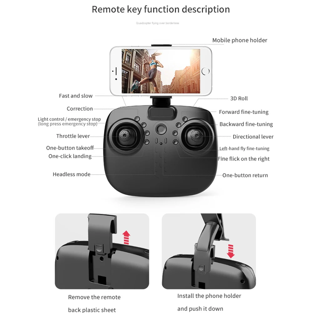 Радиоуправляемый FPV Wi Fi Дрон с 4K широкоугольной HD камерой удержание высоты 1080P