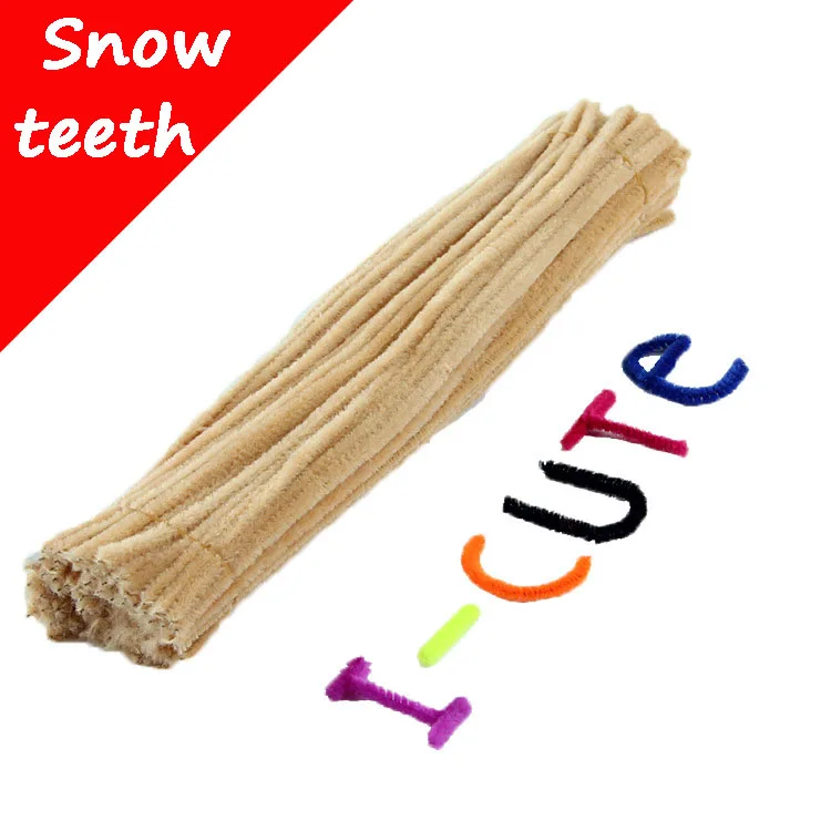 snow teeth 30/50/100 шт 34 видов цвет стебли синели, очистители труб ручной работы DIY Искусство ремесло Материал для творчества ручной работы для детей - Цвет: snow teeth