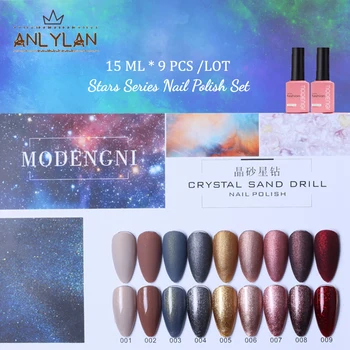 

Anlylan9 Color Acrylic Nail Kit Nail Polish Soak off UV LED Lacquer Vernish Set Semi Permanent Nail Gel Set Color Gel Set 15ML