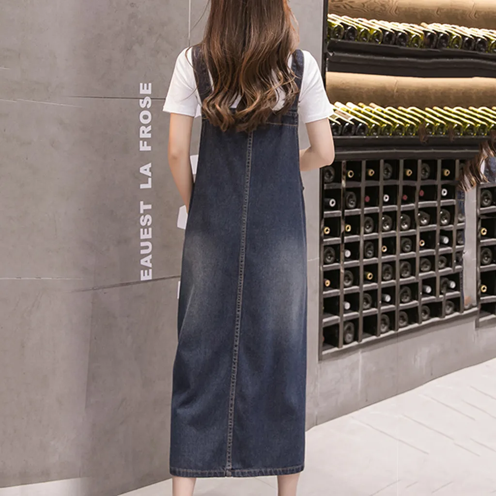 loose dungaree dress