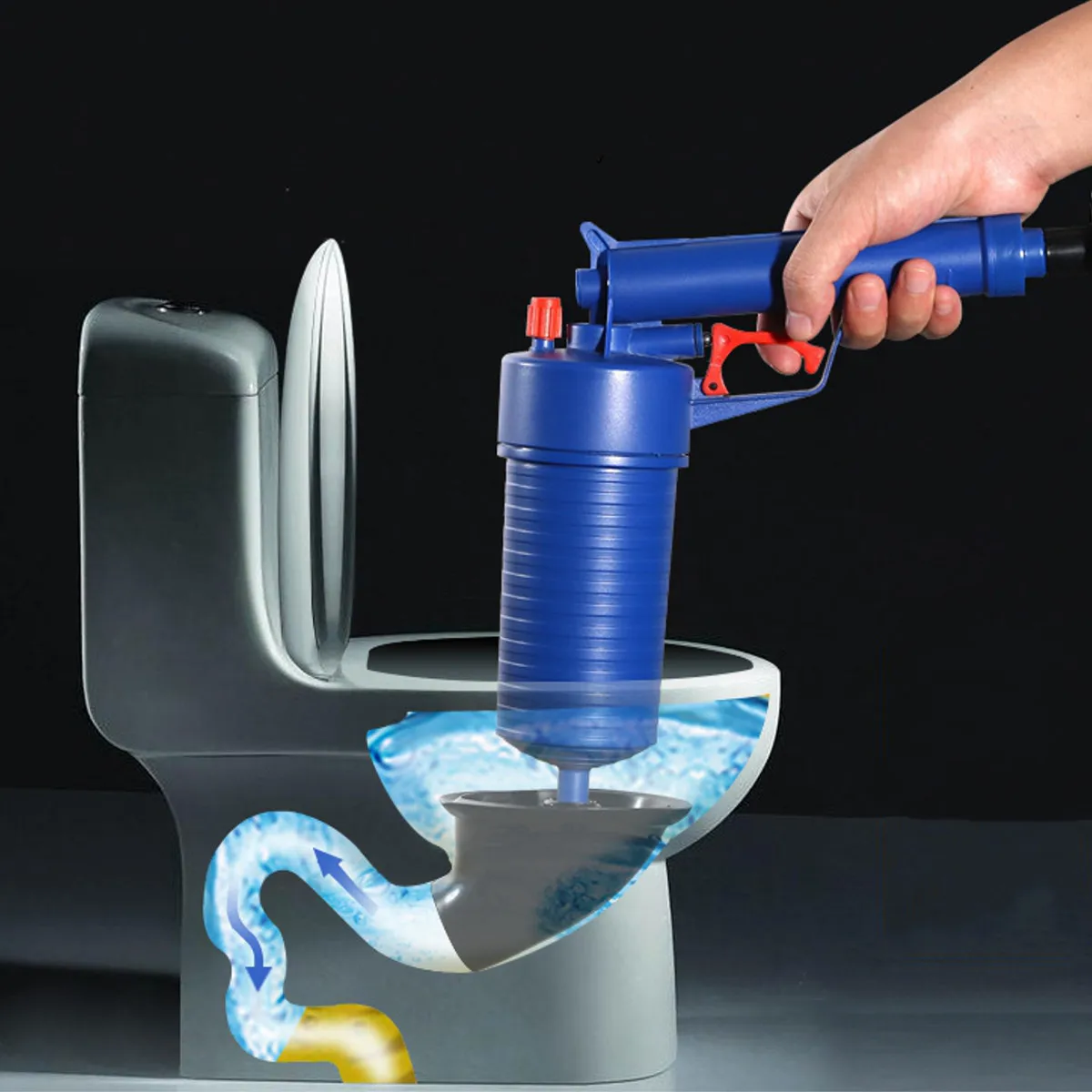 Home Dredge Plug Air Pump Blockage Remover Sewer Sinks Blocked Cleaning Kit Pipe Plunger Bathroom Toilet Pump Drain Cleaners