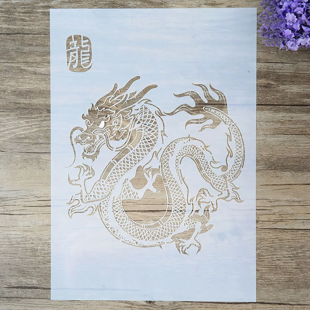 

A4 A3 A2 Size DIY Craft Dragon Stencil For Wall Painting Scrapbooking Stamping Stamp Album Decorative Embossing Paper Card