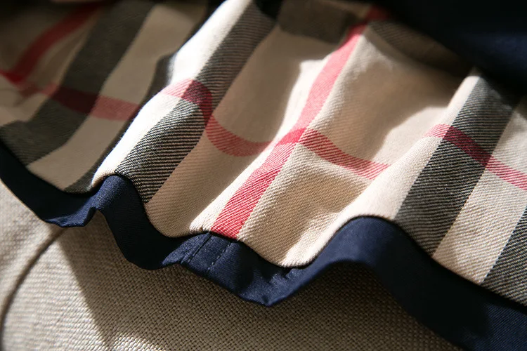 Новая мода классический двубортный ветровка женский длинный рукав сплошной цвет тонкий регулируемый пояс хлопок пальто Высокое качество
