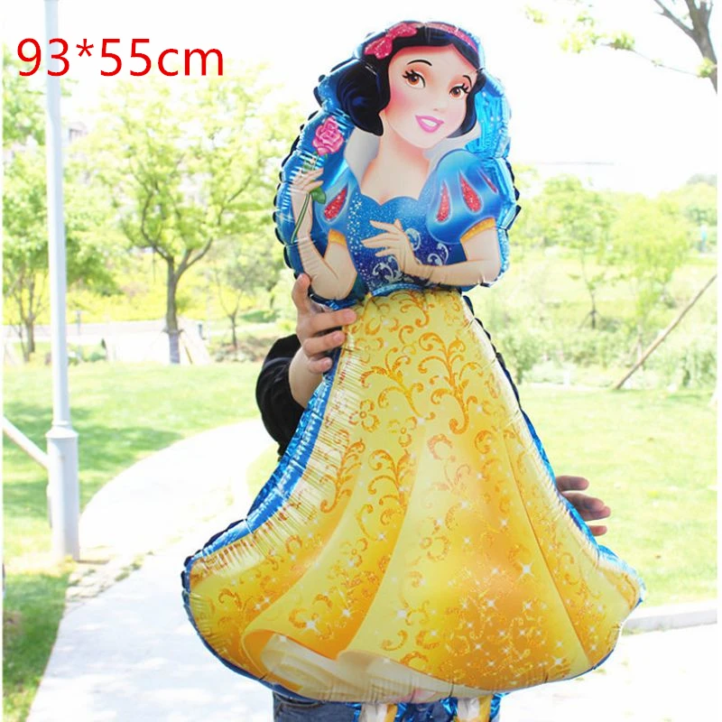 93*55cm Large Belle Aurora Cinderella Snow White Elsa Five Princess Foil Balloons Baby Birthday Party Decoration Helium Balloons - Цвет: As Picture
