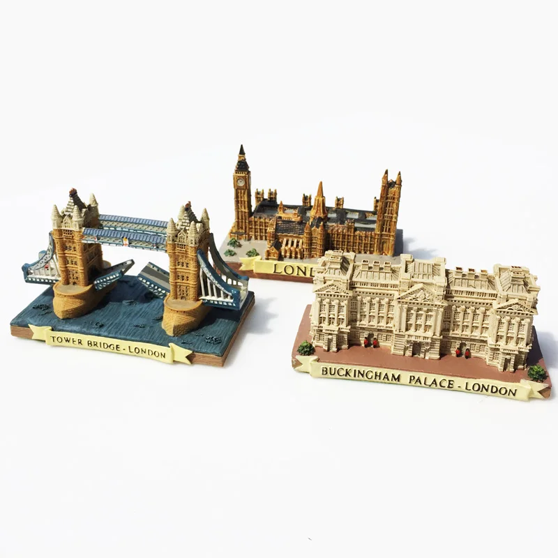 

London, England, creative crafts, Tower Bridge, Buckingham Palace, Houses of Parliament, Big Ben architectural ornaments